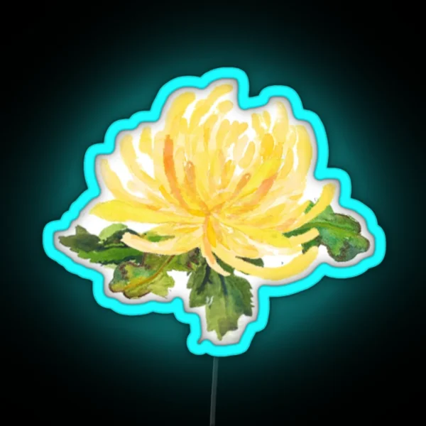 Chrysanthemum The November Flower RGB Neon Sign