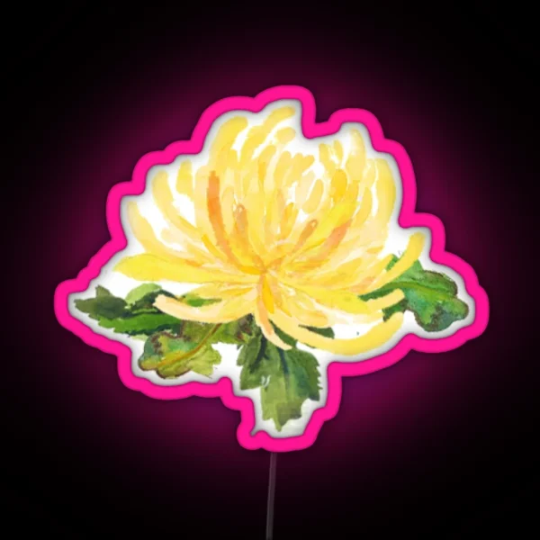 Chrysanthemum The November Flower RGB Neon Sign