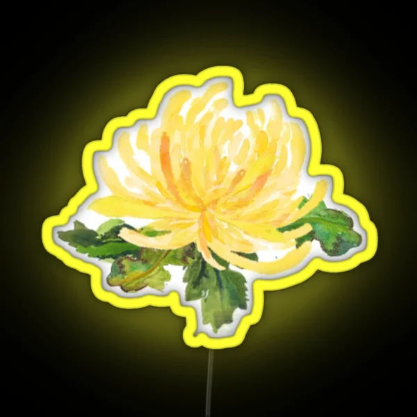 Chrysanthemum The November Flower RGB Neon Sign