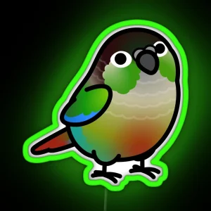 Chubby Green Cheek Conure RGB Neon Sign