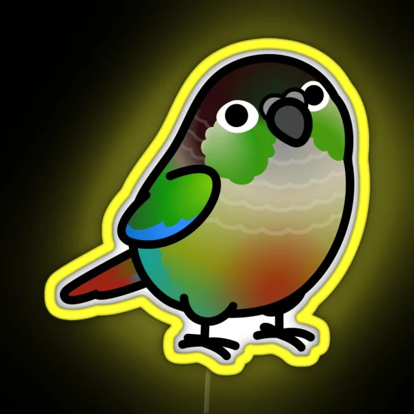 Chubby Green Cheek Conure RGB Neon Sign