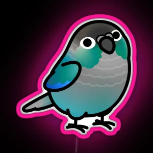 Chubby Green Cheek Conure Turquoise RGB Neon Sign