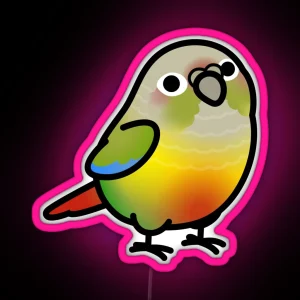 Chubby Pineapple Green Cheek Conure RGB Neon Sign