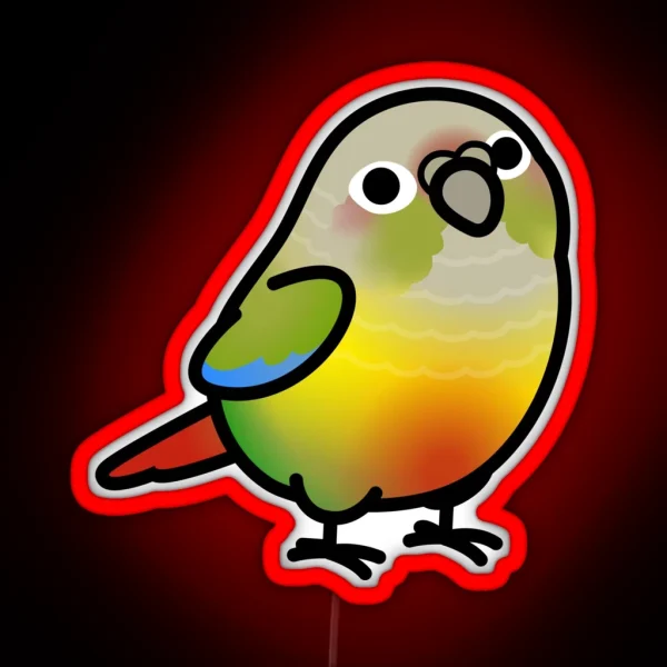 Chubby Pineapple Green Cheek Conure RGB Neon Sign