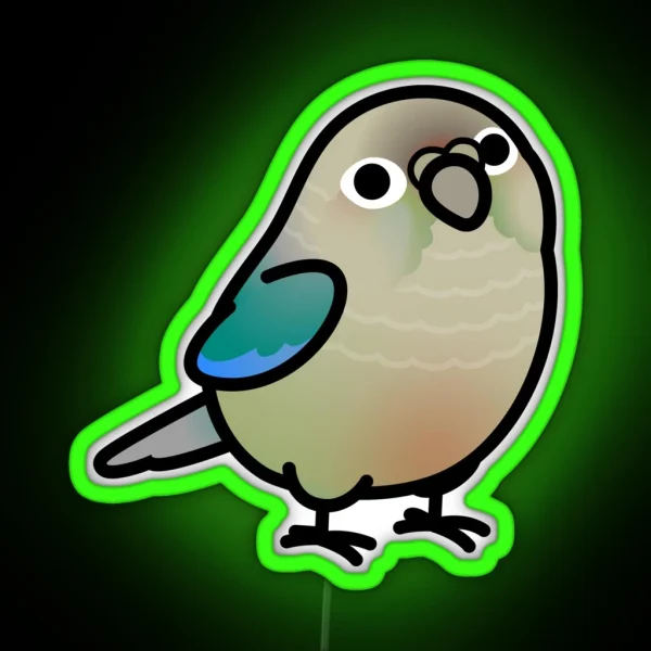 Chubby Turquoise Cinnamon Green Cheek Conure RGB Neon Sign