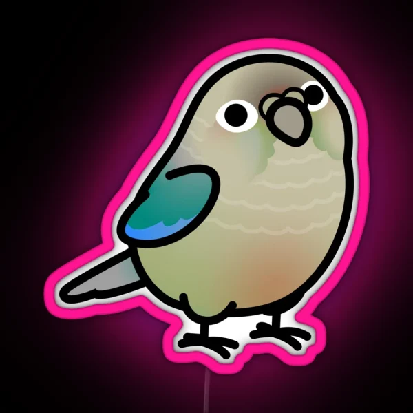 Chubby Turquoise Cinnamon Green Cheek Conure RGB Neon Sign