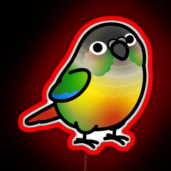 Chubby Yellow Sided Green Cheek Conure RGB Neon Sign