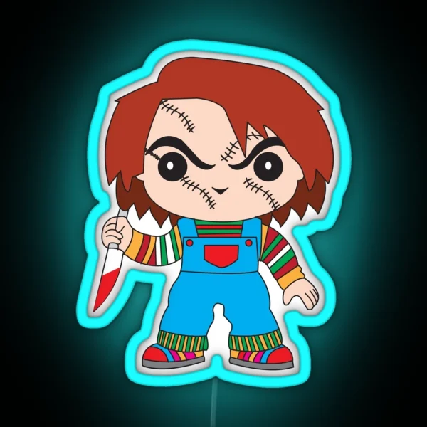 Chucky The Immortal Killer Doll As Carton RGB Neon Sign