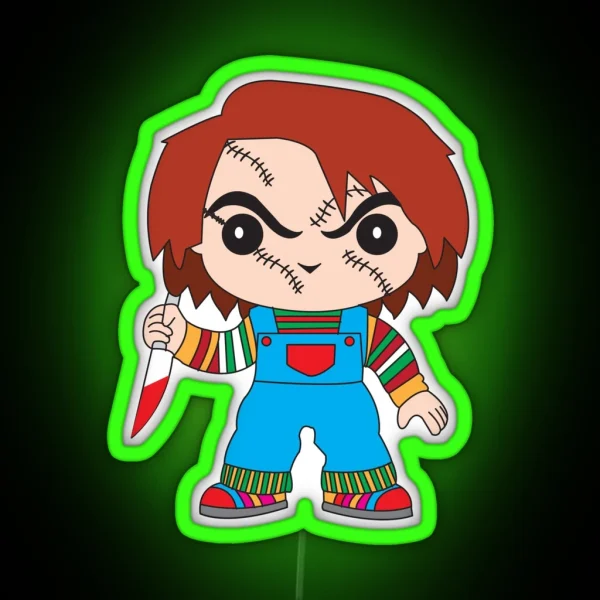 Chucky The Immortal Killer Doll As Carton RGB Neon Sign