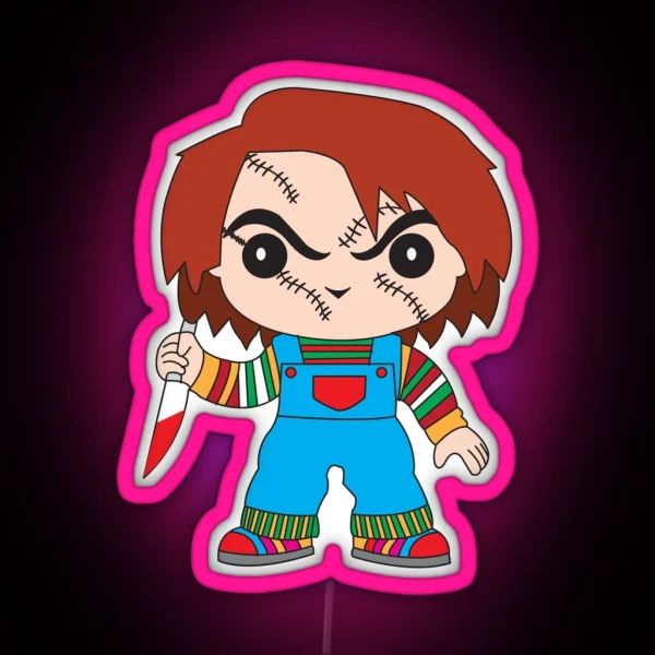 Chucky The Immortal Killer Doll As Carton RGB Neon Sign