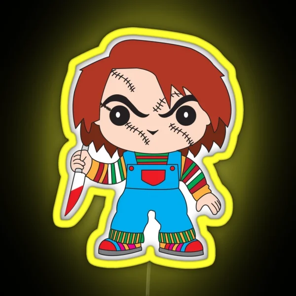 Chucky The Immortal Killer Doll As Carton RGB Neon Sign