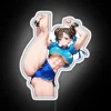 Iconic Street Fighter Character Inspired Neon Sign with Colorful Accents