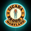 Vibrant LED sign commemorating historic Maryland Cicada Brood X emergence