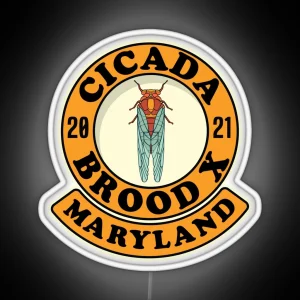 Cicada Brood X 2021 Maryland Cicada Hatch RGB Neon Sign