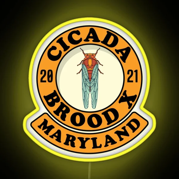 Cicada Brood X 2021 Maryland Cicada Hatch RGB Neon Sign