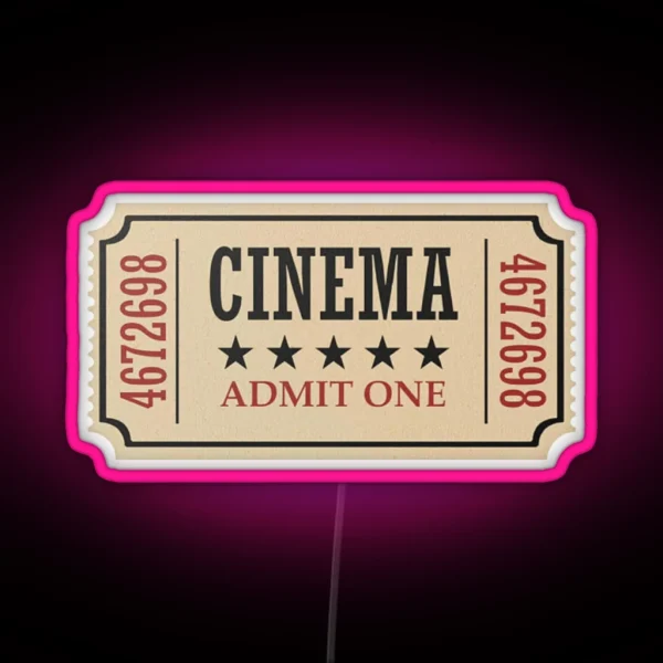 Cinema Ticket RGB Neon Sign