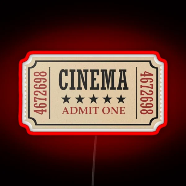 Cinema Ticket RGB Neon Sign