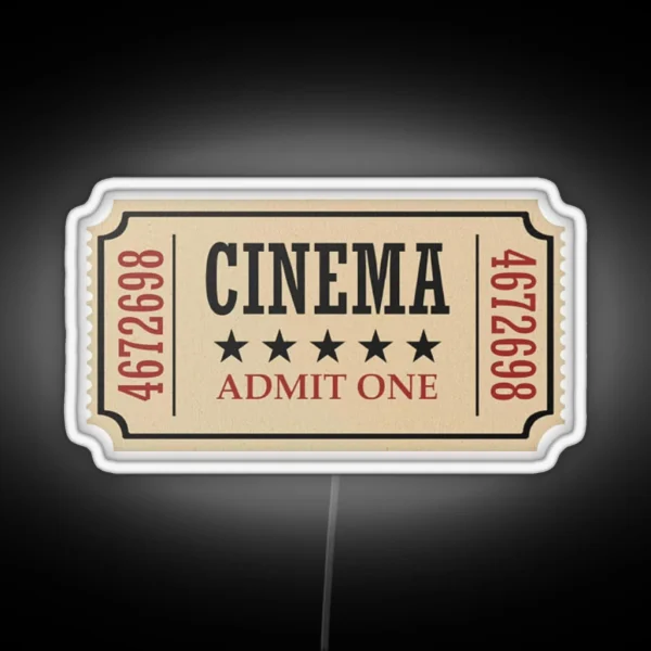 Cinema Ticket RGB Neon Sign
