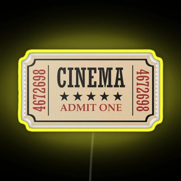 Cinema Ticket RGB Neon Sign