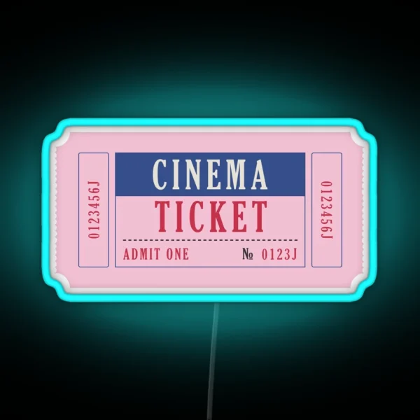 Cinema Ticket RGB Neon Sign
