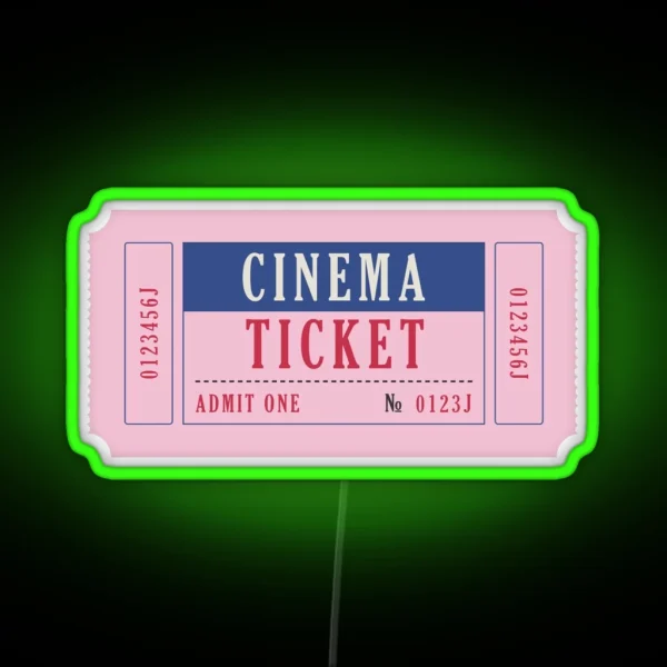 Cinema Ticket RGB Neon Sign