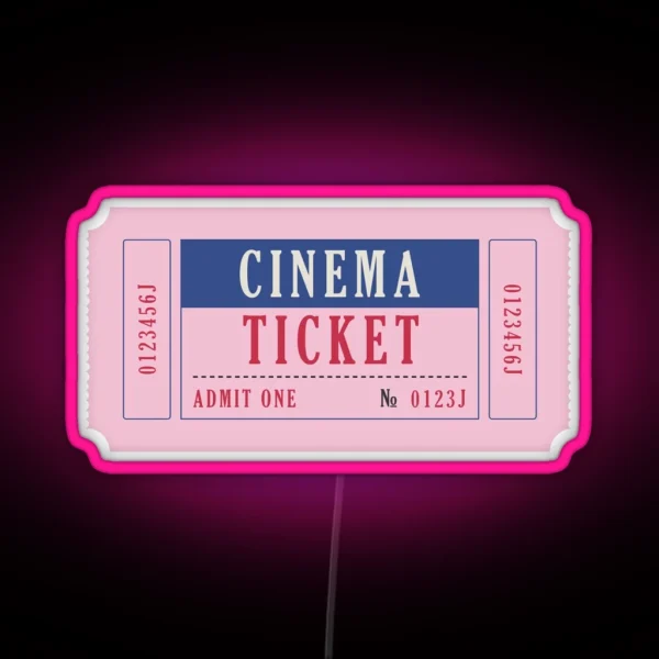 Cinema Ticket RGB Neon Sign