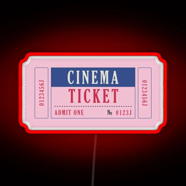 Cinema Ticket RGB Neon Sign