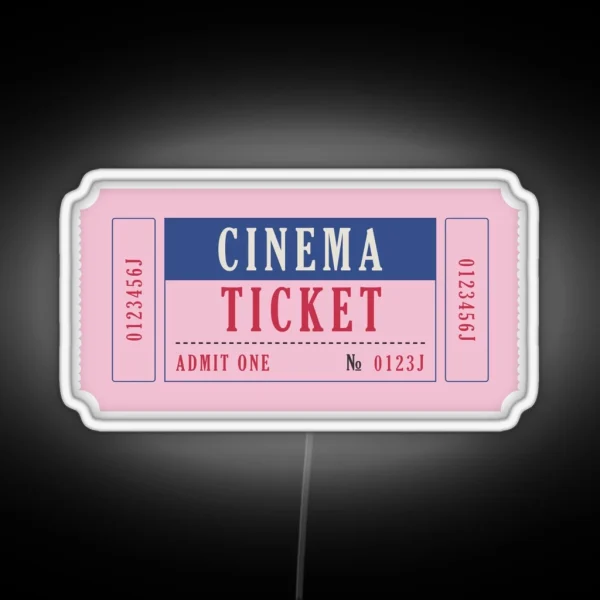Cinema Ticket RGB Neon Sign