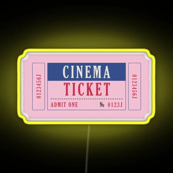 Cinema Ticket RGB Neon Sign