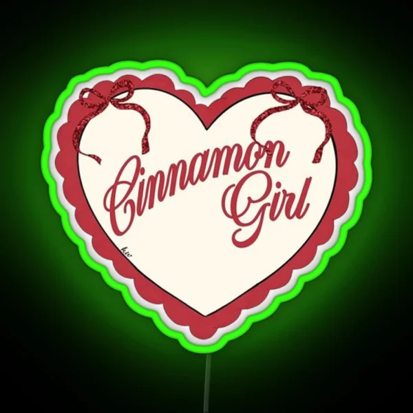 Cinnamon Girl Heart RGB Neon Sign