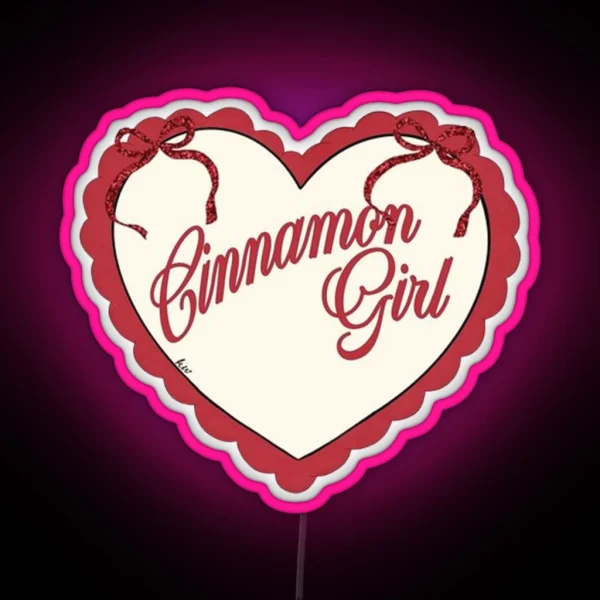 Cinnamon Girl Heart RGB Neon Sign