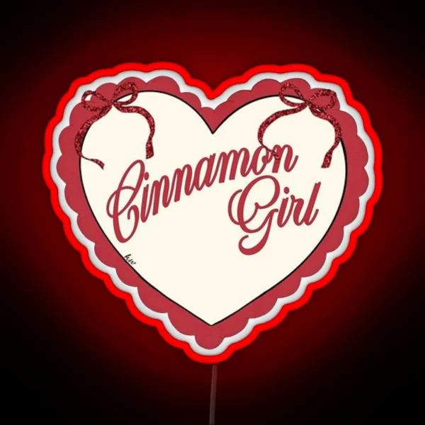 Cinnamon Girl Heart RGB Neon Sign
