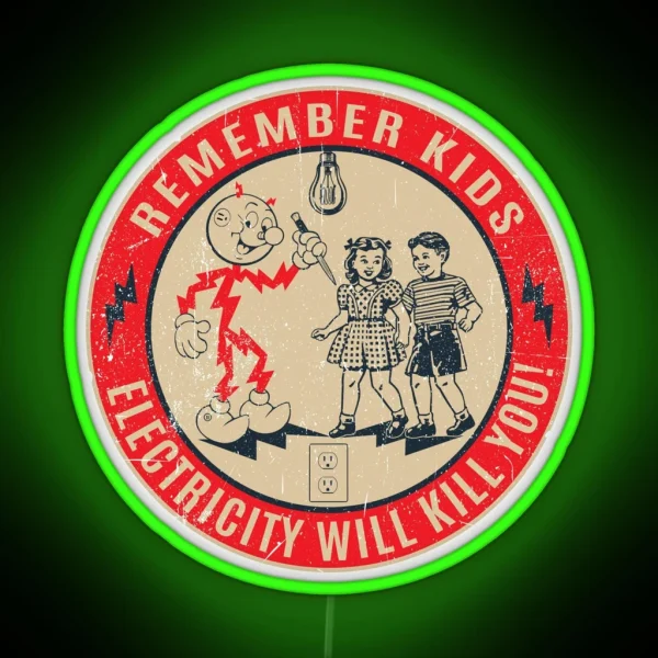 CIPS Retro Sign Electricity Will Kill You RGB Neon Sign