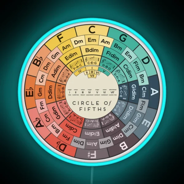 Circle Of Fifths RGB Neon Sign