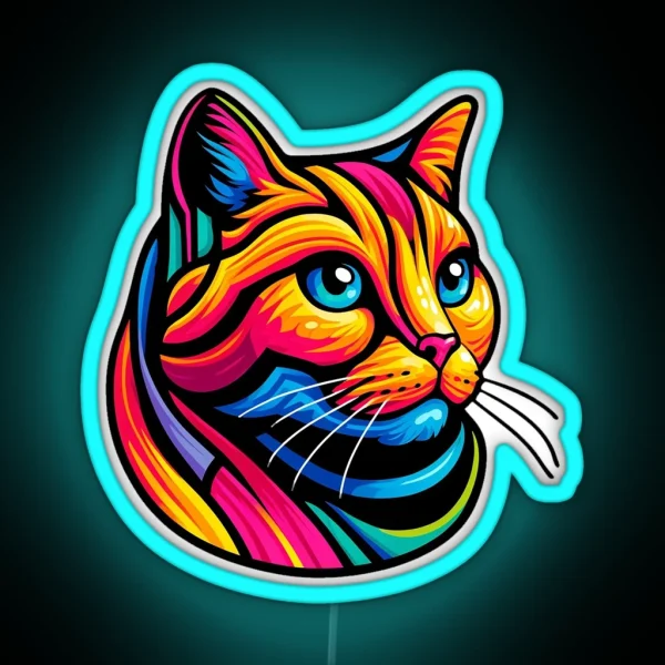 Citrus Splash Cat RGB Neon Sign