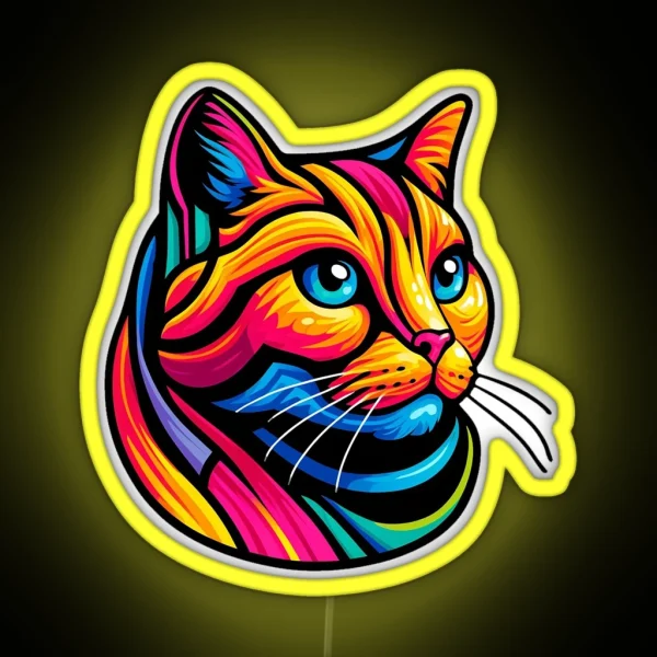 Citrus Splash Cat RGB Neon Sign
