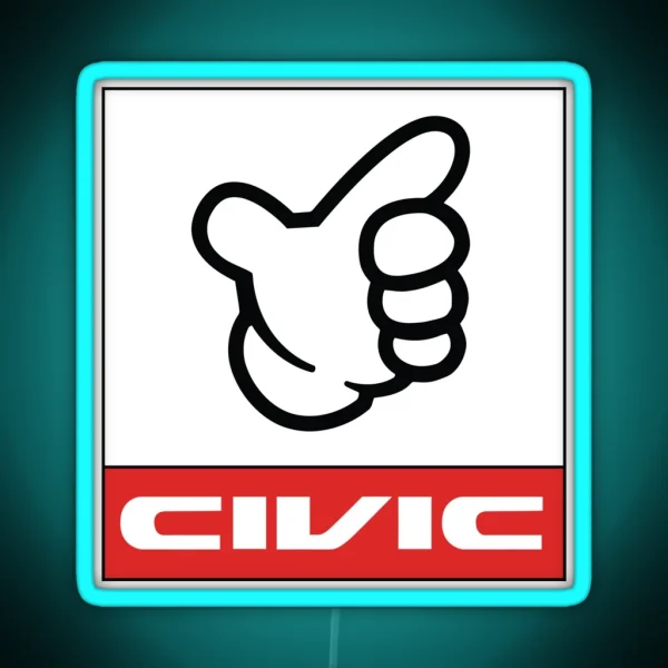 Civic Racing Track Plate Led RGB Neon Sign