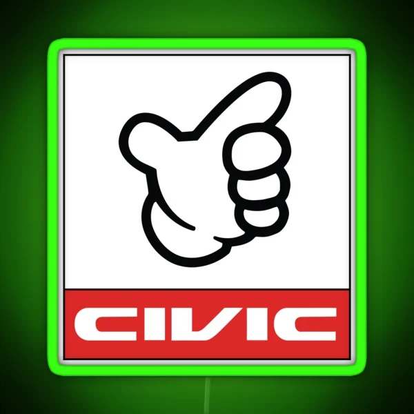 Civic Racing Track Plate Led RGB Neon Sign