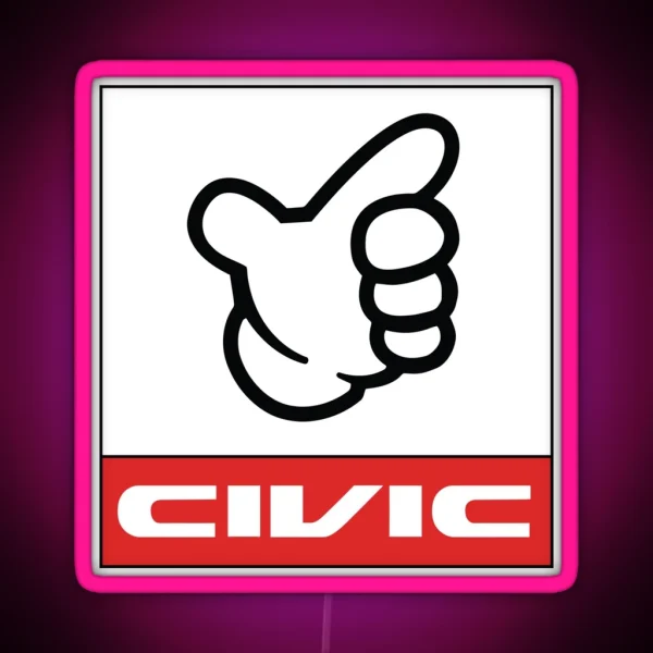 Civic Racing Track Plate Led RGB Neon Sign