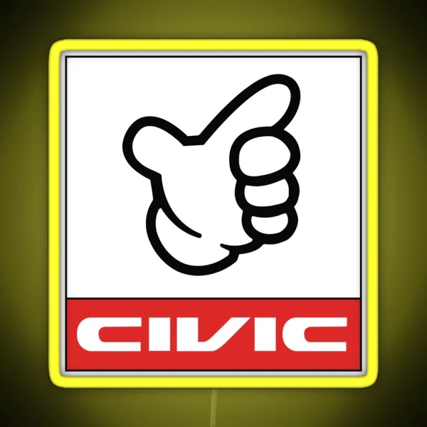 Civic Racing Track Plate Led RGB Neon Sign