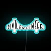 Vibrant Neon Accent Wall Sign for Civil Engineers and Bridges Enthusiasts