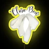 Vibrant Clara Bow LED neon sign in RGB multicolor lighting