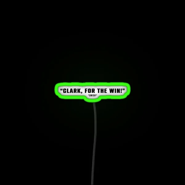 Clark For The Win 1 2 23 Caitlin Clark Announcer Call RGB Neon Sign