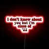 Customizable Class of 2022 Taylor Swift inspired red neon decoration.