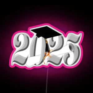 Class Of 2025 Grad Cap And Diploma RGB Neon Sign