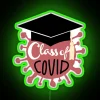 Vibrant Covid-19 era inspired RGB neon art wall decoration statement.