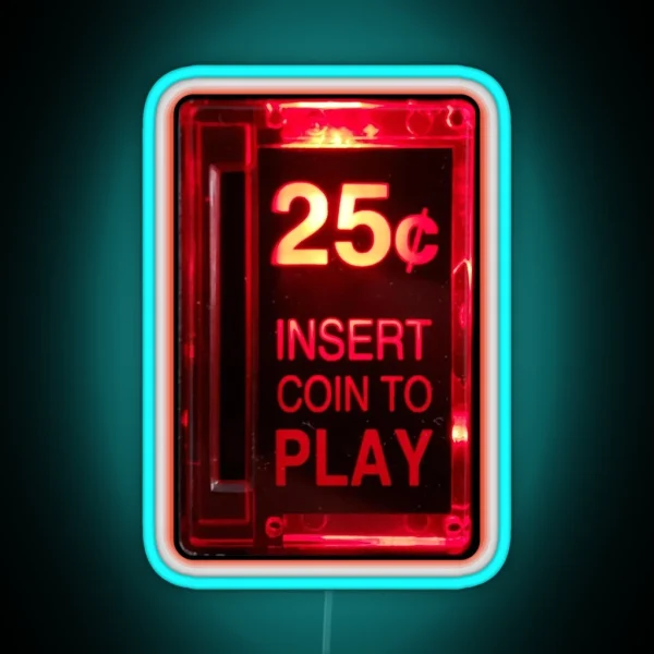 Classic Arcade Coin Slot RGB Neon Sign