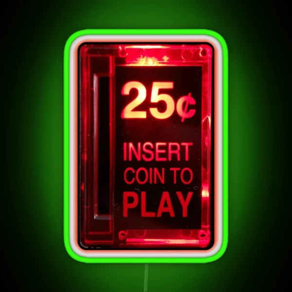 Classic Arcade Coin Slot RGB Neon Sign