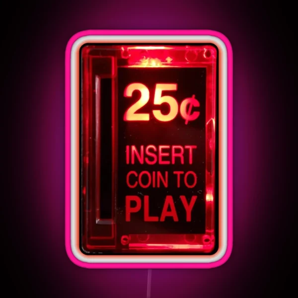 Classic Arcade Coin Slot RGB Neon Sign