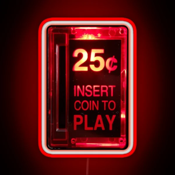 Classic Arcade Coin Slot RGB Neon Sign